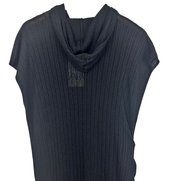 NWT Zara Hooded Sleeveless Sheer Black Side Slit Midi Dress Size M-L - Picture 10 of 15